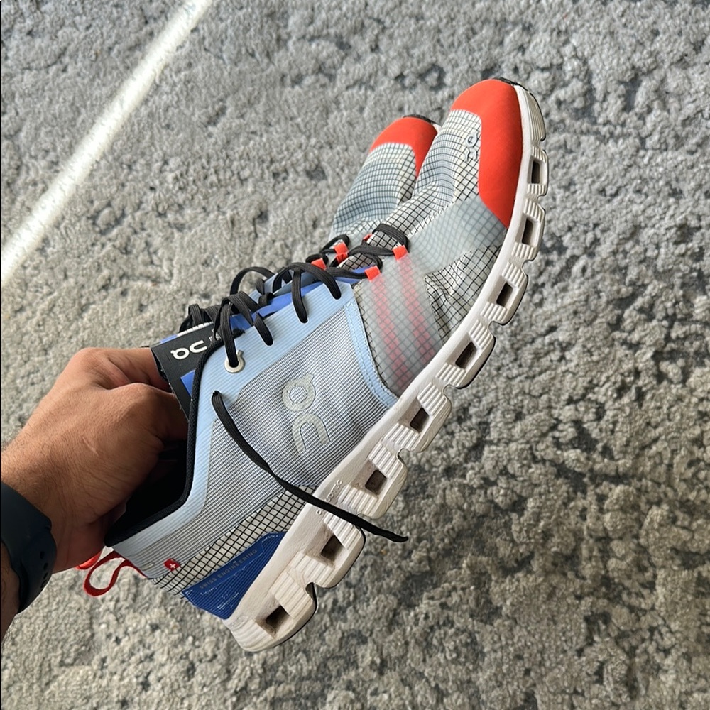 On Running Men's Blue and Red Athletic Shoes